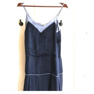 Navy blue silk dress